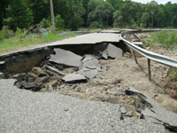 A view of some of the damage to King Road, just a mile
 away from the Steiger Performance shop